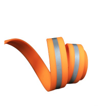 Sangle enduite en plastique PVC orange avec sangle réfléchissante